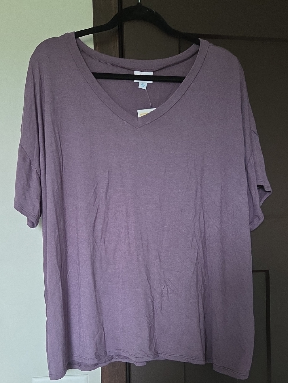 Lavender V-Neck Oversized Tee